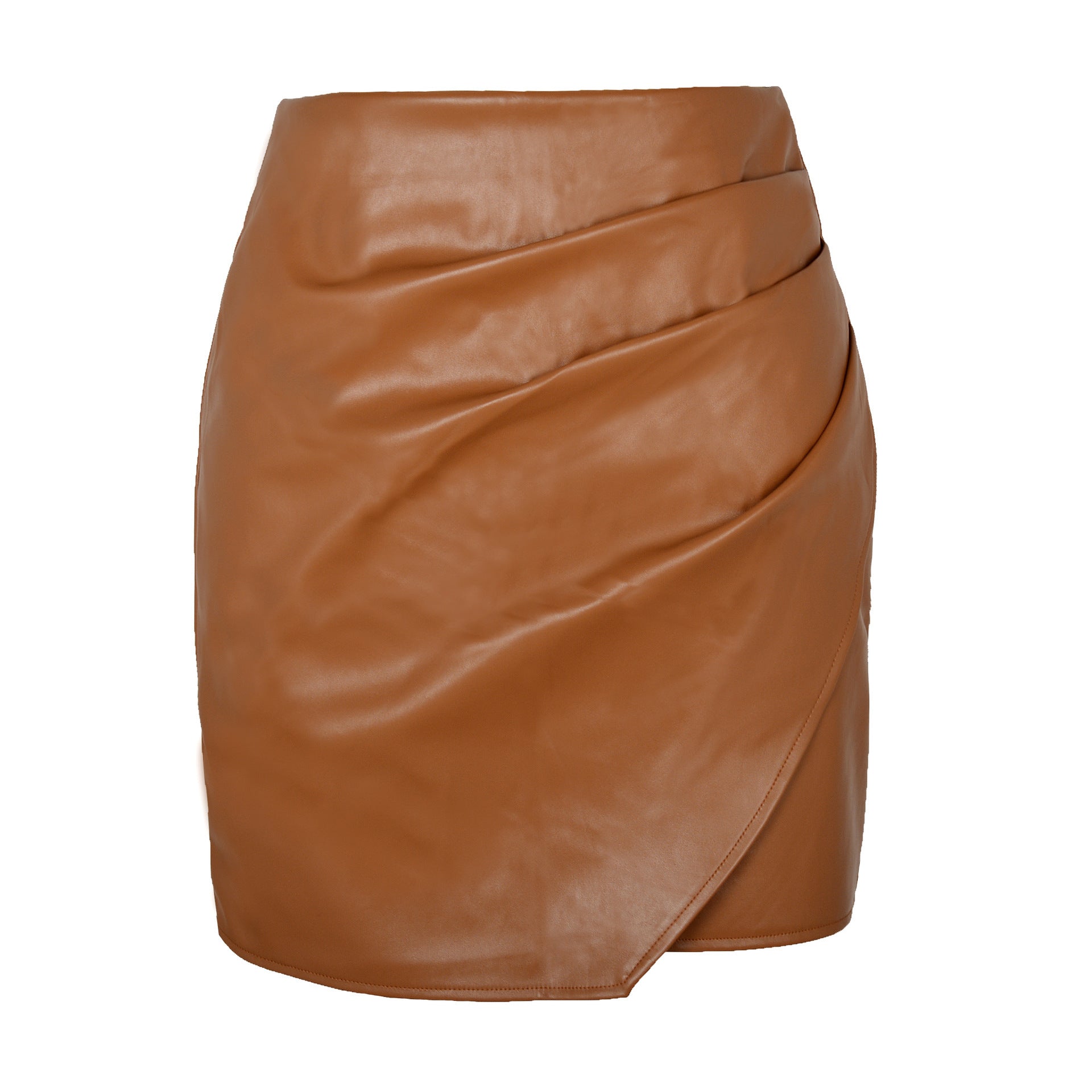 Women's High Waist Irregular PU Leather Skirt